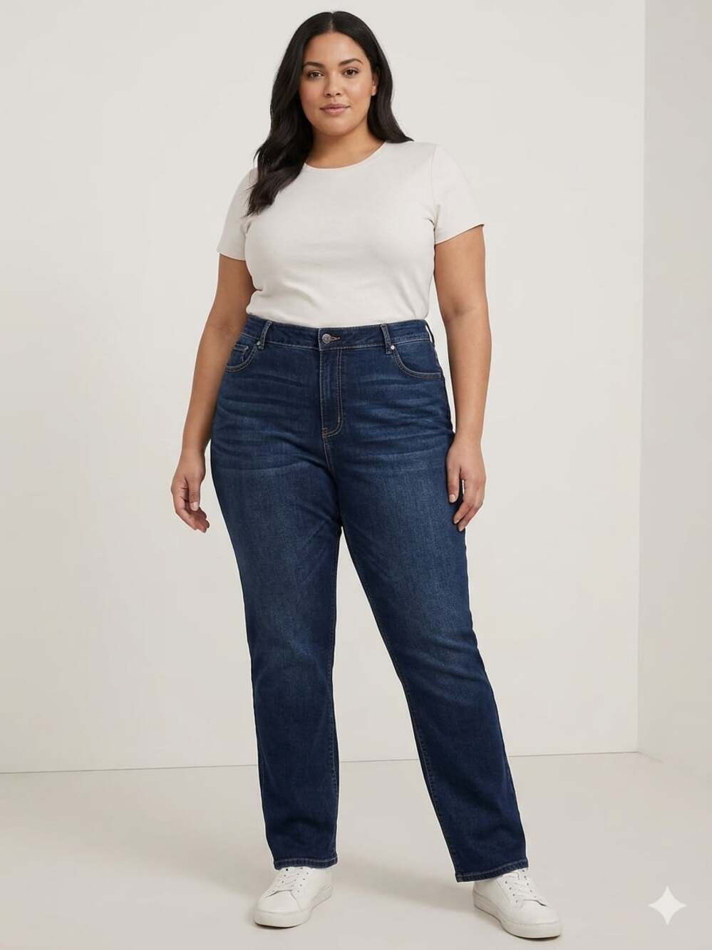 BloomChic Plus Size 30 6X High Rise Straight Leg Denim Jeans